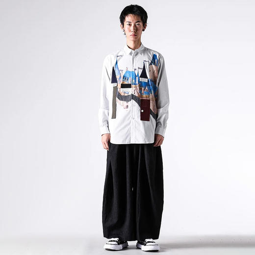 KHOKI Applique detail shirt 不对称贴花长袖衬衫 商品图1