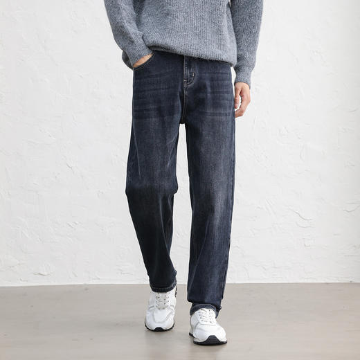 GXG男装25秋季时尚复古舒适百搭休闲宽松直筒日常通勤男式牛仔裤K&C 商品图3