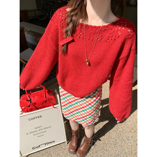 <曾小咸推荐>现货秒杀 ！微信超特价！韩系露肩毛衣 日常179.99 立减90 秒杀89.99！！ 商品图4