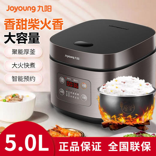 九阳电饭煲3L4L5L升家用多功能智能预约铜匠厚釜内胆电饭锅蒸饭煮饭锅 商品图0