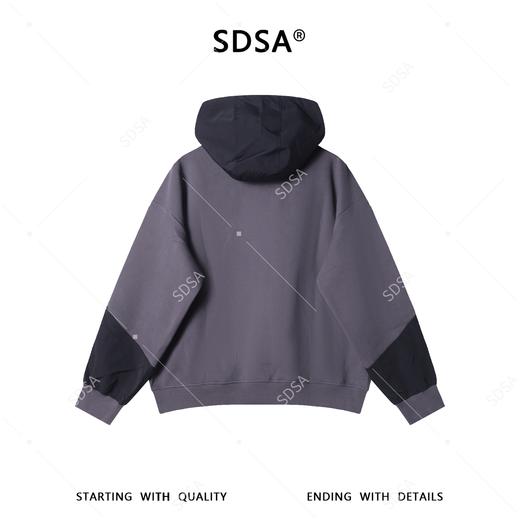 24616SDSA男士秋冬新款痞帅男装韩版时尚拼接半拉链连帽卫衣百搭宽松 商品图5