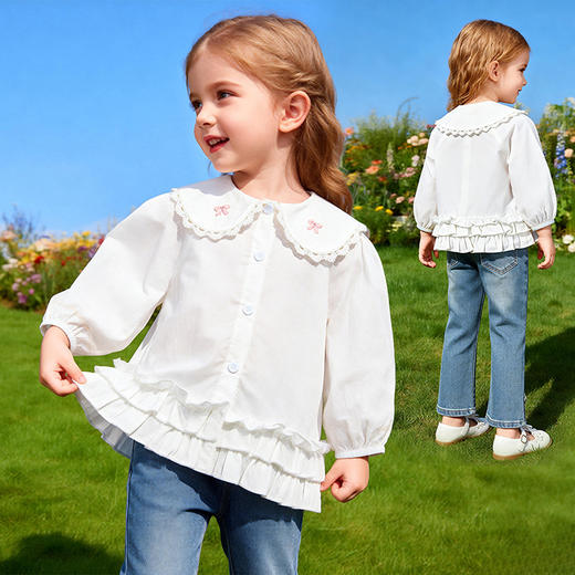 贝贝怡女童长袖衬衫ZB1FS014 商品图2