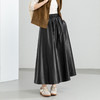 百媚生  pu皮半身裙女春季中长款百褶皮裙BC66077 商品缩略图2