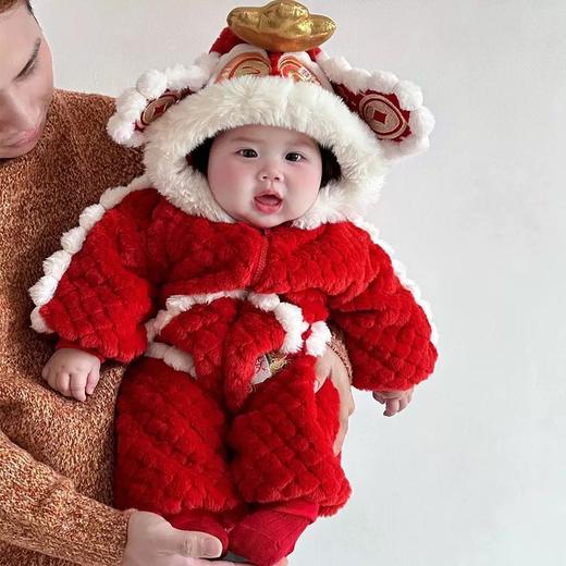 【萌趣造型设计❗️颜值氛围拉满】新年春节婴儿冬季保暖过冬连体衣新生儿加绒加厚防寒爬爬服宝宝超软外出服。jc 商品图1