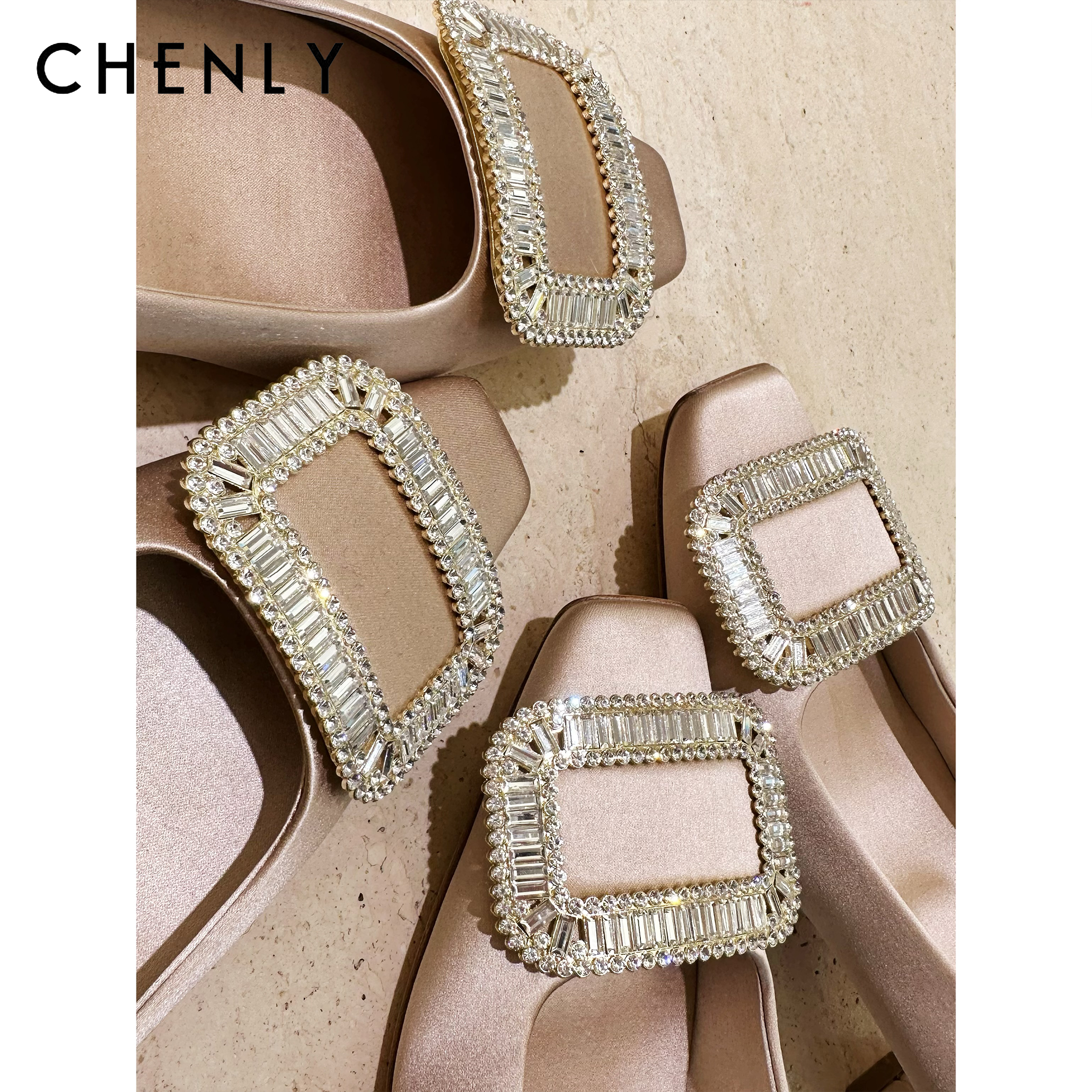 尘衣｜25F/W 经典水晶方扣方钻单鞋