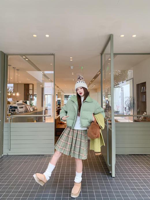 <曾小咸推荐>现货秒杀 ！微信超特价！韩系绿格纹百褶半身裙 日常139.99 立减60 秒杀79.99！！棉服外套 秒杀169.99！！ 商品图11