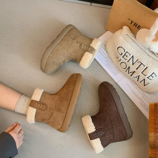 【HF】无忧购“清仓福利”小土豆厚底勃肯短靴女冬季复古加绒保暖毛毛雪地靴5501/5502/5509（截单后3-5天发货） 商品图9