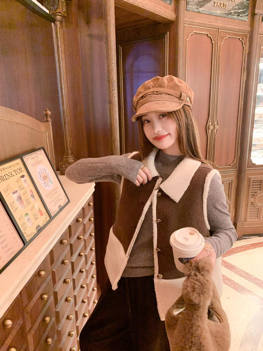 <曾小咸推荐>现货秒杀 ！微信超特价！复古拼接翻领马甲 日常189.99 立减100 秒杀89.99！！ 商品图14