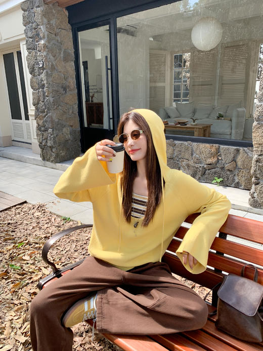 <曾小咸推荐>现货秒杀 ！微信超特价！韩系V领连帽针织衫 日常209.99 立减110 秒杀99.99！！条纹吊带背心 日常99.99 立减60 秒杀39.99！！ 商品图6