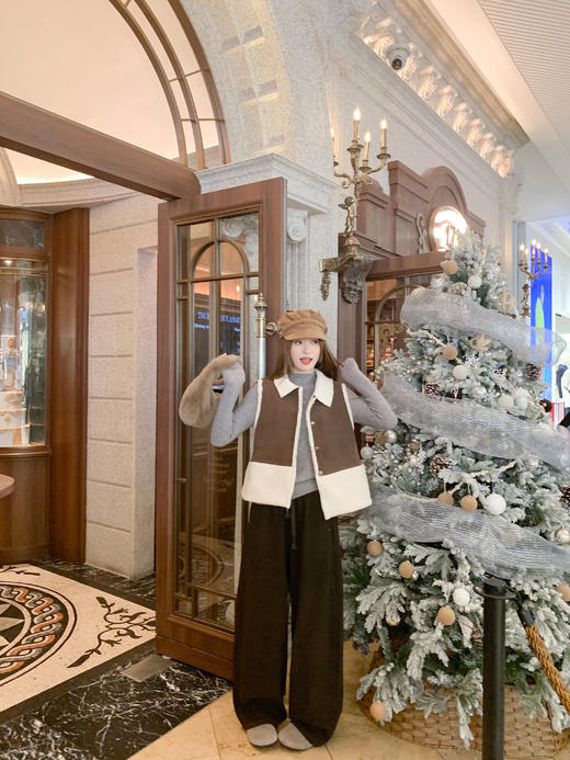 <曾小咸推荐>现货秒杀 ！微信超特价！复古拼接翻领马甲 日常189.99 立减100 秒杀89.99！！ 商品图8