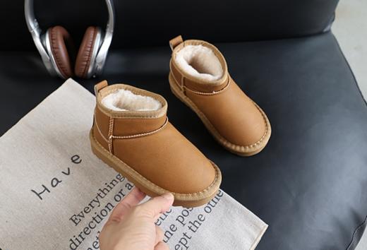 🥳【岁愿男女童加绒保暖潮酷百搭皮面雪地靴K23】加绒加厚内里，保暖舒适，不管是幼儿园宝宝还是小学生都能穿~💯品牌直发！ 商品图4