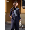 天丝棉感空气层休闲套装 舒适“零束缚” 完美收腰版型上身超绝！米思阳2026春新款时尚套装 舒适修身外套+休闲直筒裤两件套女6055 商品缩略图0