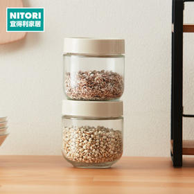 NITORI宜得利家居  干果谷物防潮保存瓶玻璃收纳罐储存罐可堆叠果酱瓶