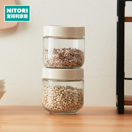 NITORI宜得利家居  干果谷物防潮保存瓶玻璃收纳罐储存罐可堆叠果酱瓶 商品图0