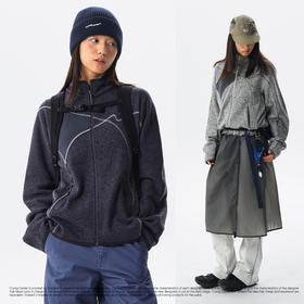 CryingCenter秋冬户外阳离子粗针抓绒分割夹克外套开衫抗起球中性