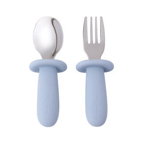 TinyStarse 冰淇淋叉勺 婴幼儿童硅胶316不锈钢辅食叉勺6月+