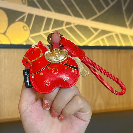 原创【马年！招财好运皮质挂件】马上有钱皮质小马 汽车钥匙扣小挂件 马年包包挂件 商品图4