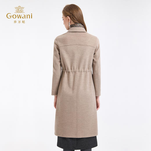 乔万尼宽松H型羊毛呢大贴袋单排扣直筒中长款大衣ED4A746 商品图4