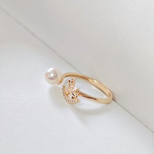 7DYAS “马上有财”海水akoya樱花粉珍珠开口戒指 商品图1