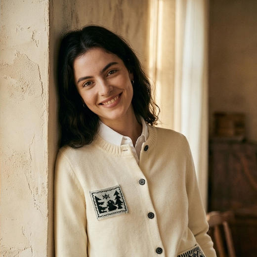 KINGDEER/KD休闲风提花不起球时尚羊绒衫L805588复古奶奶风鹿王 红色 商品图11