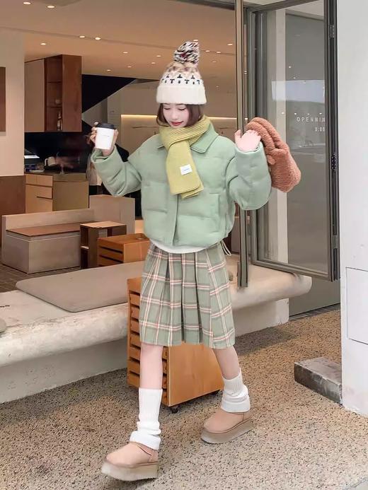 <曾小咸推荐>现货秒杀 ！微信超特价！韩系绿格纹百褶半身裙 日常139.99 立减60 秒杀79.99！！棉服外套 秒杀169.99！！ 商品图12