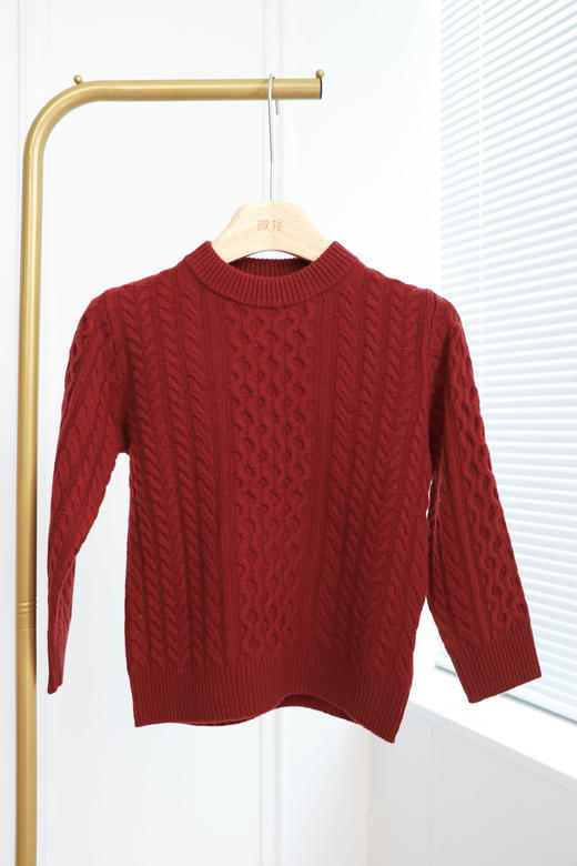 儿童韩系绞花羊毛衣 商品图3