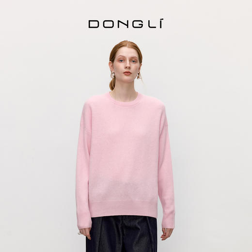 东黎 • 小山羊绒女士秋冬休闲圆领强缩绒工艺套头衫 2091 商品图1