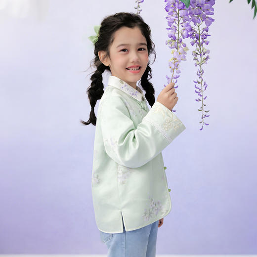 笛莎Deesha 童装女童外套2026年春季新款大童女孩儿童洋气国风刺绣外套上衣 商品图4