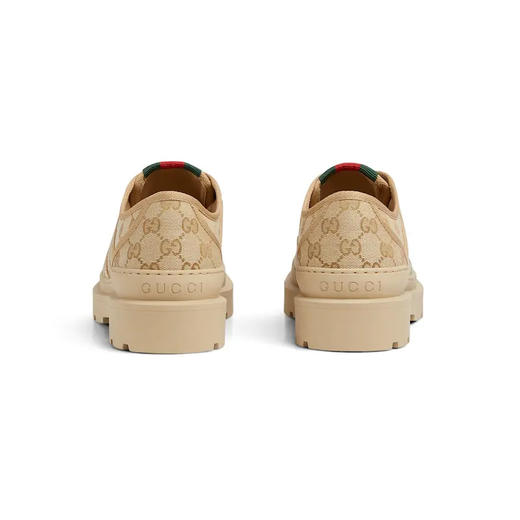 GUCCI 古驰 男士 GG 帆布织带条纹系带休闲鞋 浅棕色 812195 FAD2I 9641 商品图2