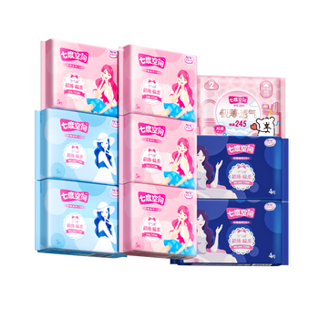 七度空间优雅卫生巾超薄透气棉柔空气感日夜组合姨妈巾40片【新国标认证】 /个人护理 /女性护理 /卫生巾