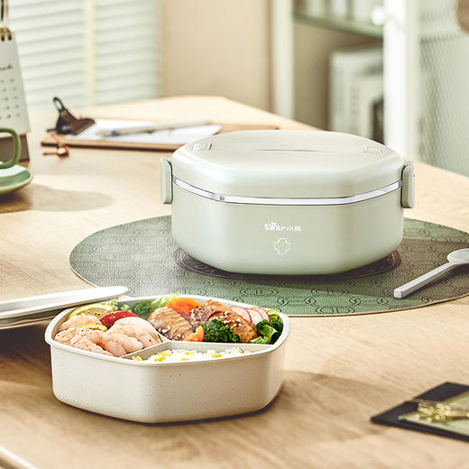 小熊（Bear）电热饭盒 加热饭盒1.0L恒温低音加热分离式内胆免注水自热饭盒不粘内胆保温饭盒DFH-C10S1 商品图1