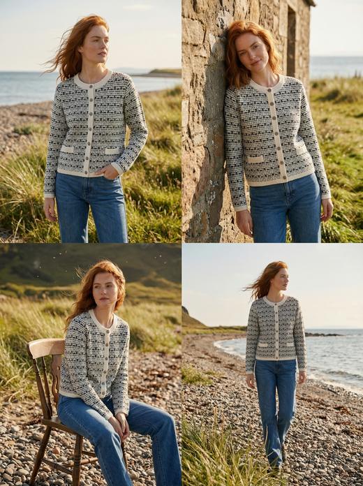 KINGDEER/KD秋冬新款女式长袖羊绒衫L805823复古奶奶风鹿王 商品图1