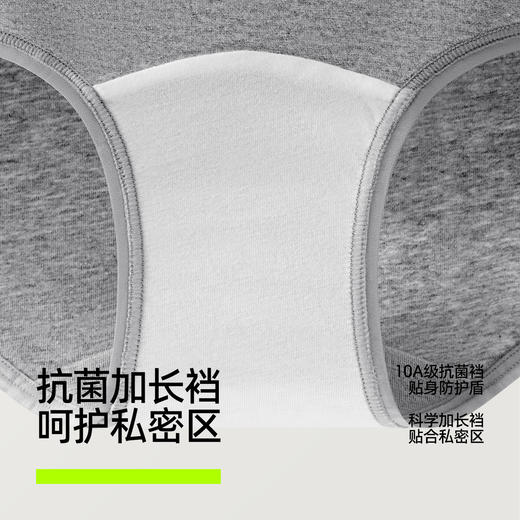 【新品上新】有棵树10A抗菌裆纯棉LOGO字母织带女士三角内裤3条装-U3352 商品图1