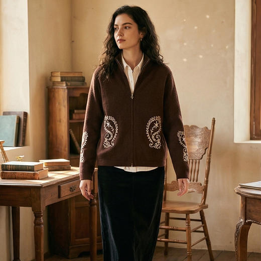 KINGDEER/KD秋冬新款女式长袖羊绒衫L805816复古奶奶风鹿王 商品图6