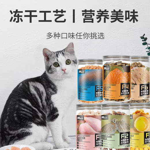 猫零食 麦斯蒂鸡肉宠物冻干零食三文鱼蛋黄狗零食批发代发 猫冻干 商品图2