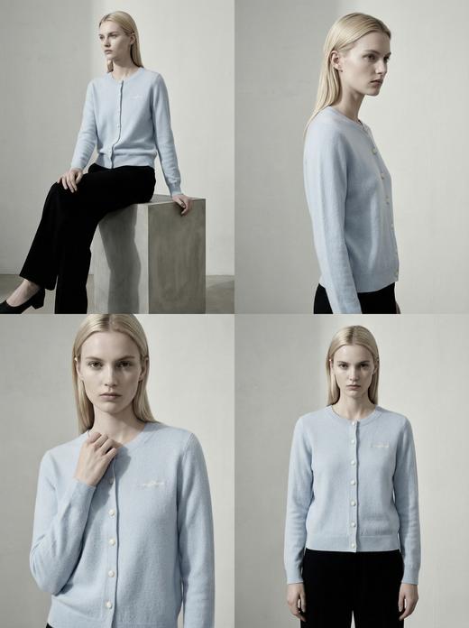 KINGDEER/KD秋冬新款百搭休闲宽松圆领羊绒开衫 约260g L805587经典基本款/气质款/100%山羊绒鹿王 商品图4