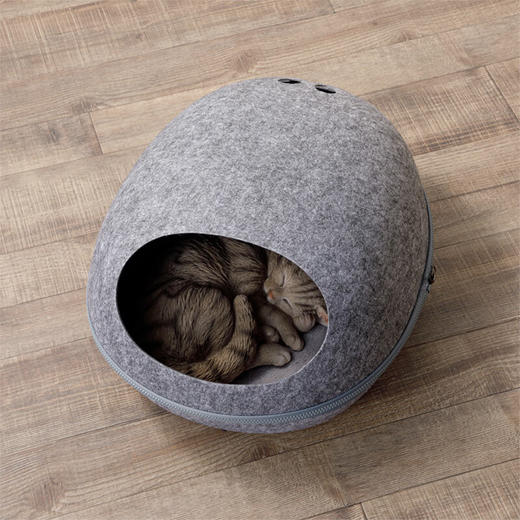 NITORI宜得利家居 毛毡宠物窝可爱甜甜圈猫头球形四季通用宠物床 商品图2