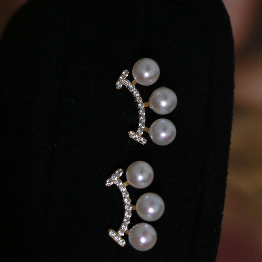 甄珠贝 T家经典微笑风格 Akoya海水珠 耳环 5-6mm 925纯银配件 商品图0