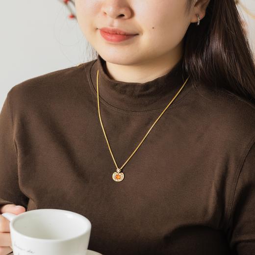 菜菜家南红如意吊坠|云南保山河湾老料冰红，搭配18k金花丝如意+天然钻石 商品图3