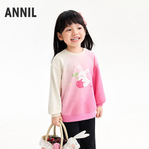 【实体店同款】女童圆领长袖卫衣春季新款安奈儿童装XG611052 商品图0