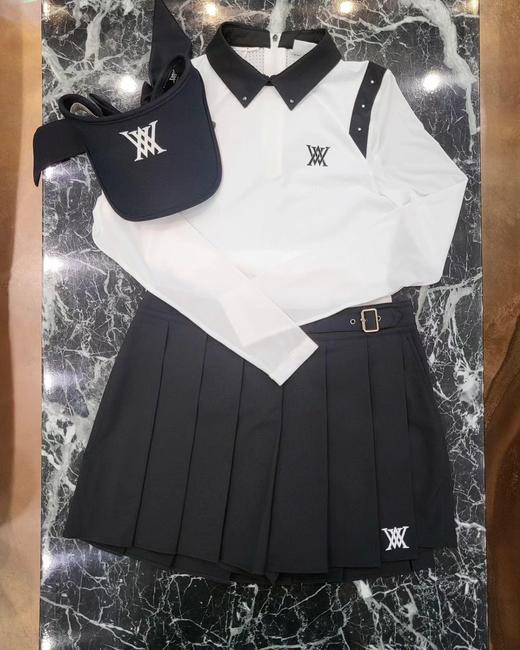 Anew家新款女士防晒薄款长袖衫来了！越南原单代工厂资源，原面料❗️特制的铆钉原织带制作，字母徽标长袖防晒polo衫，三种功能面料，触感细腻柔软，后背有重复品牌徽标印花，上身简约时髦。面料弹力巨大！ 商品图2