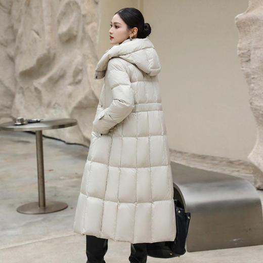 长款加厚过膝羽绒服，白鸭绒保暖连帽外套HR-QXG8515 商品图2