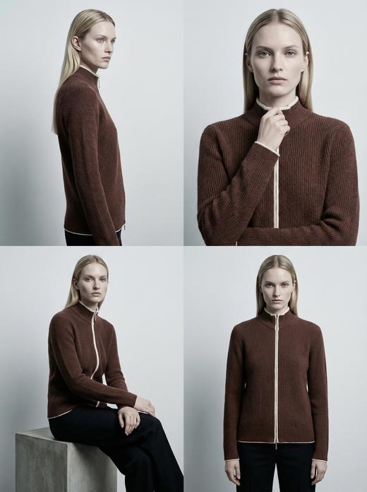 KINGDEER/KD春秋休闲针织半高领拉链开衫羊绒衫L805942经典基本款/气质款鹿王 商品图6