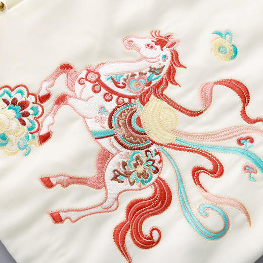 春款新品新中式真丝丝绒马上有钱刺绣马甲WLZD2601301 商品图3