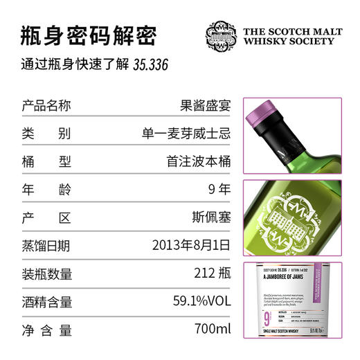 【SMWS】  35.336  果酱盛宴  9年 单一麦芽 威士忌 洋酒 商品图2