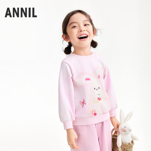 【实体店同款】女童圆领长袖卫衣春季新款安奈儿童装XG611053 商品图1