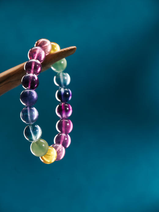 迷罗元和堂 萤石单圈手串色标级 颜色浓郁 透体珠径1.0【器悟雅玩】 商品图1