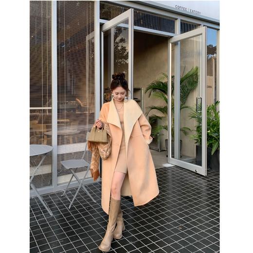 现货 【都灵大衣】100澳毛 秋冬新高级气质双色双穿澳毛手工双面尼大衣 商品图6