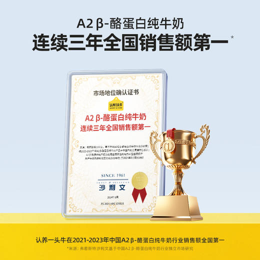 认养一头牛A2β酪蛋白纯牛奶250ml*10盒 商品图1