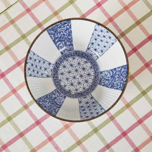 NITORI宜得利家居 家用陶瓷餐具餐盘汤盘菜盘子简约盘子 青花麻叶 商品图3